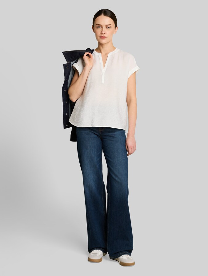 Loose Fit Bluse mit V-Ausschnitt von Women, Whisper White