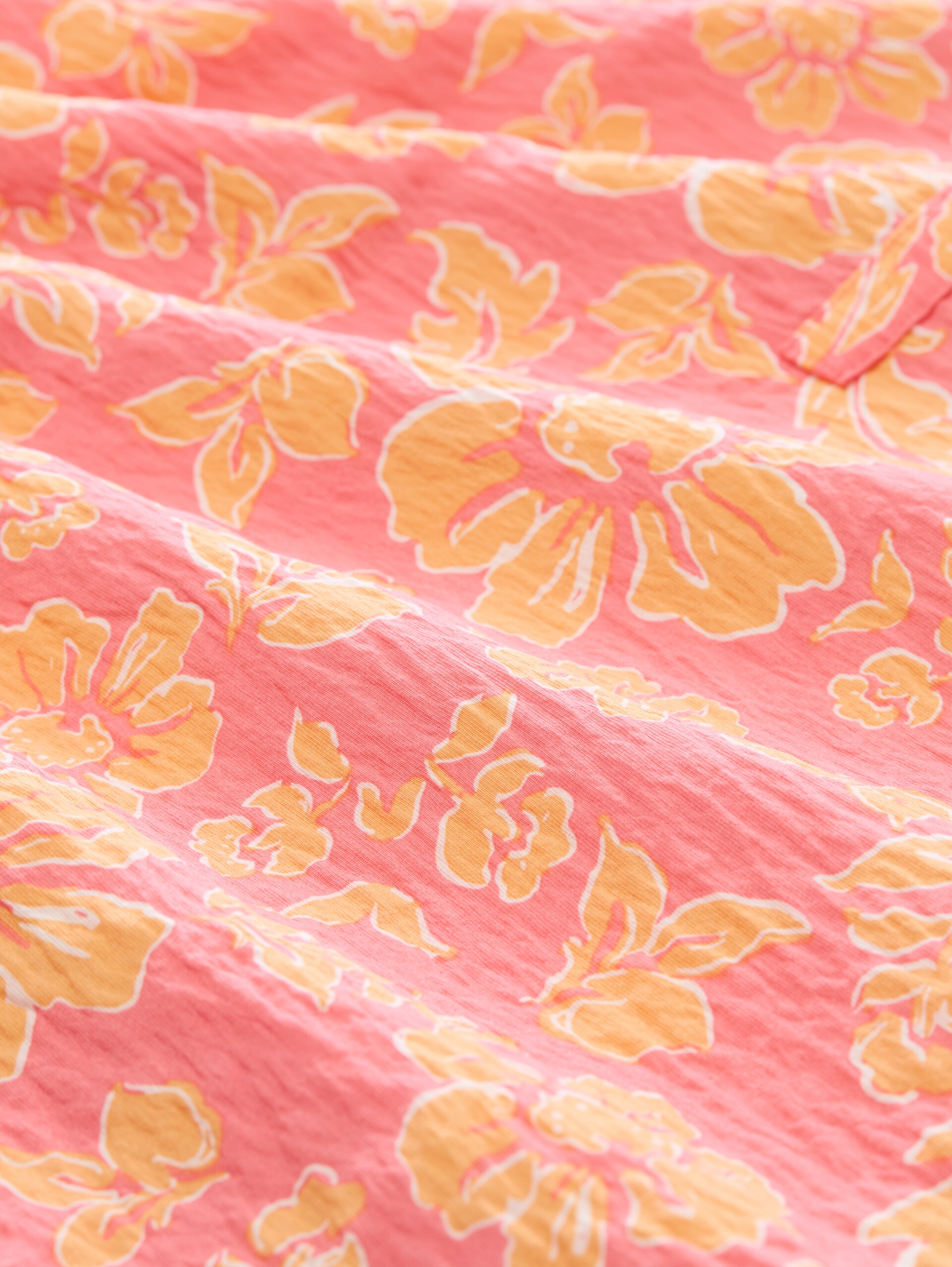 Blouse ample à encolure en V - pink big flower design - Vue de la matière