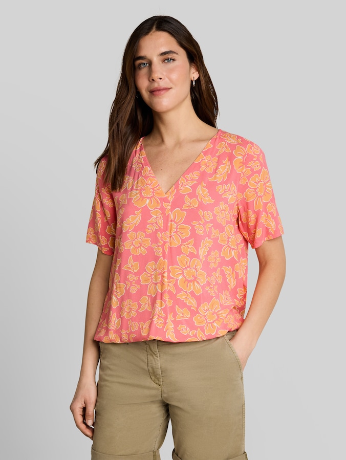 Blouse van viscose door Women, pink big flower design