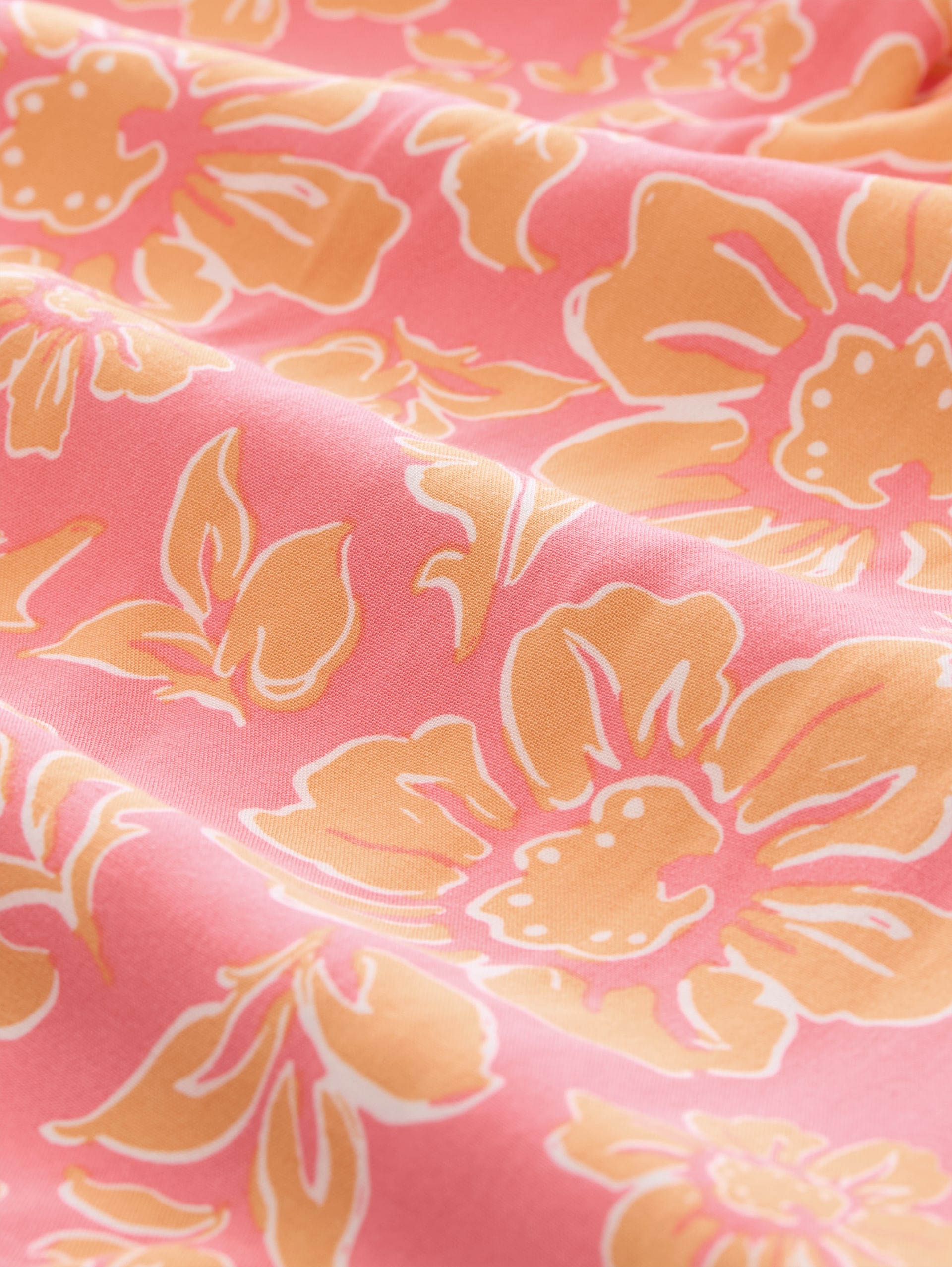 Bluse aus Viskose - pink big flower design - Material-Ansicht