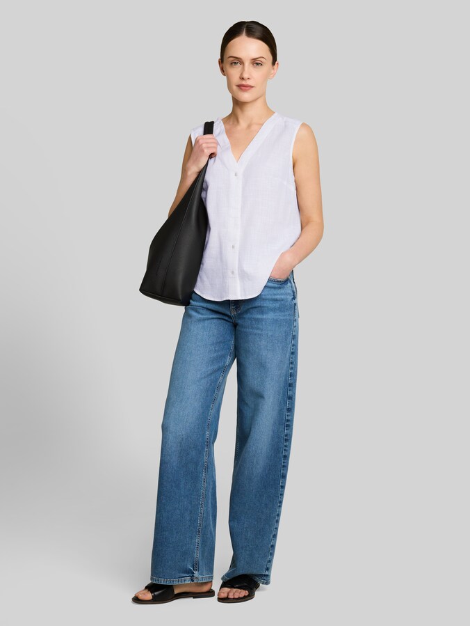 Blusentop aus Baumwolle von Women, White