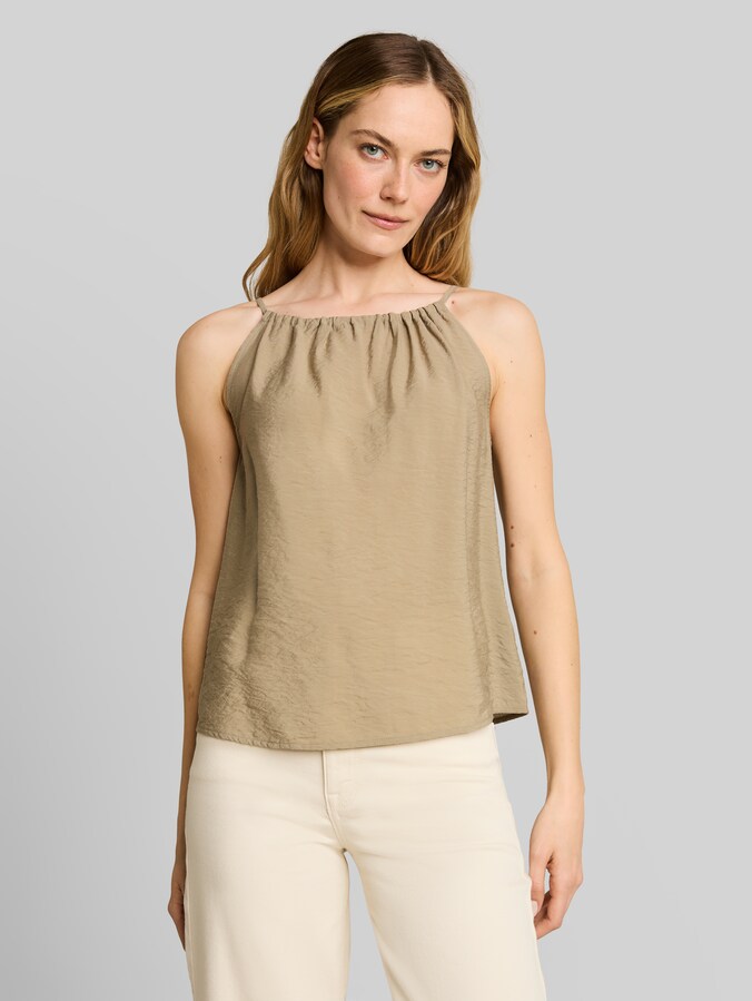 Blusentop mit Raffungen von Women, Silver Olive