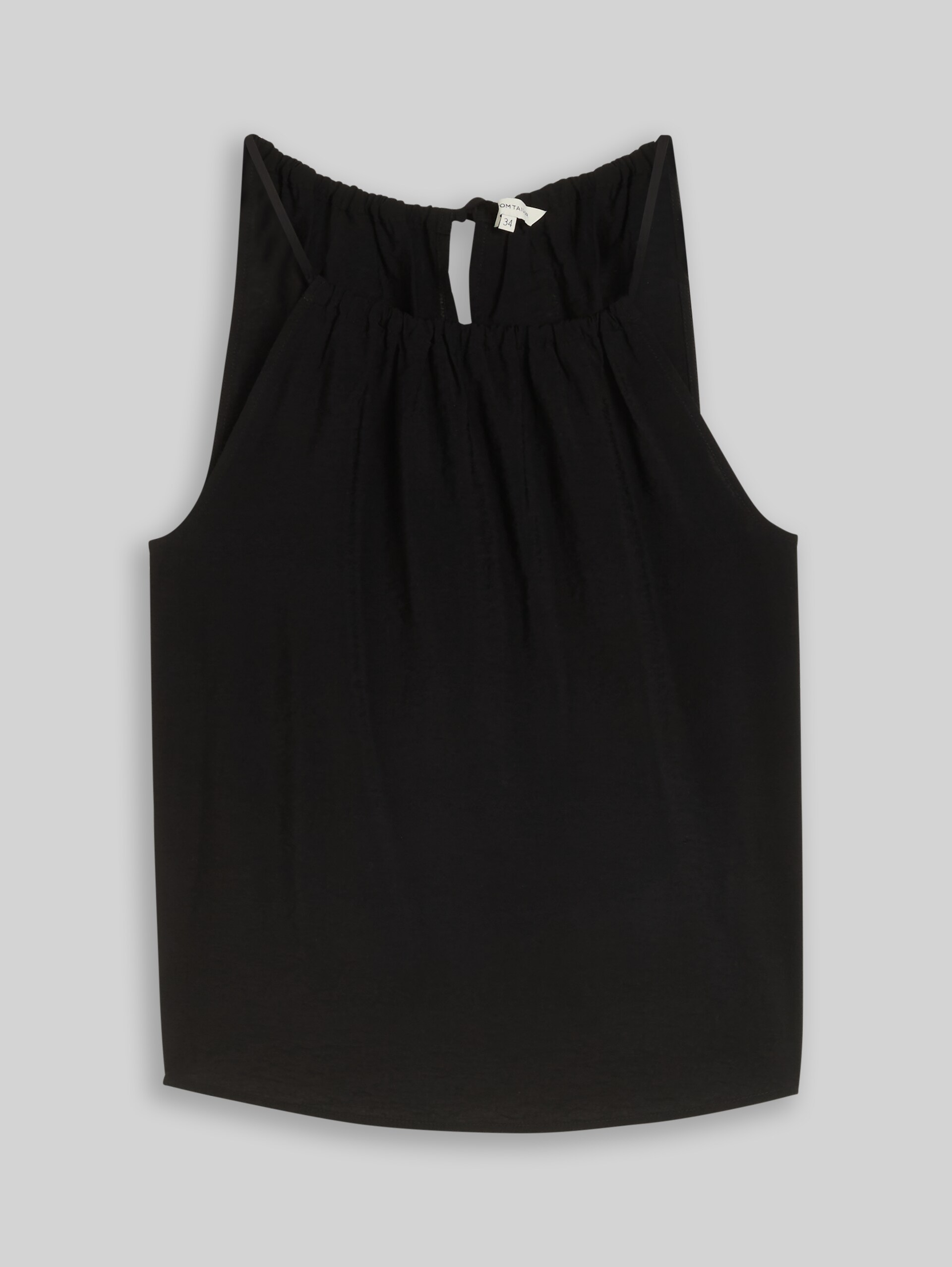 Blouse top with gathers - deep black - Front product view