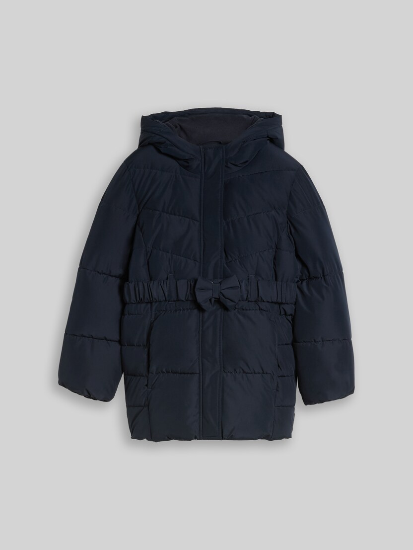 Puffer-Mantel mit Gürtel aus wasserabweisendem Material von Mini Girls, sky captain blue