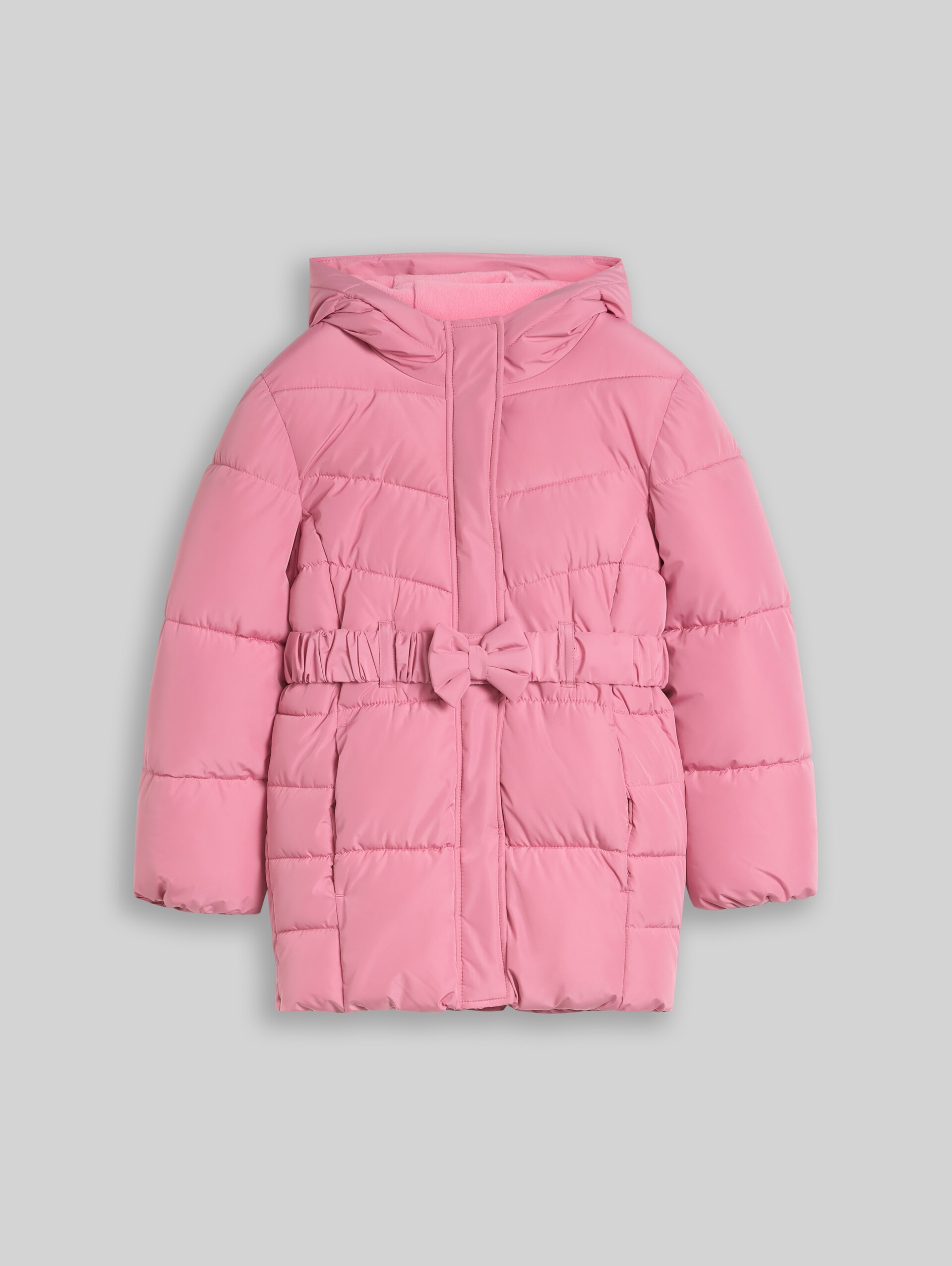 Manteau matelassé avec ceinture en tissu déperlant - smooth rose - Vue de face du produit