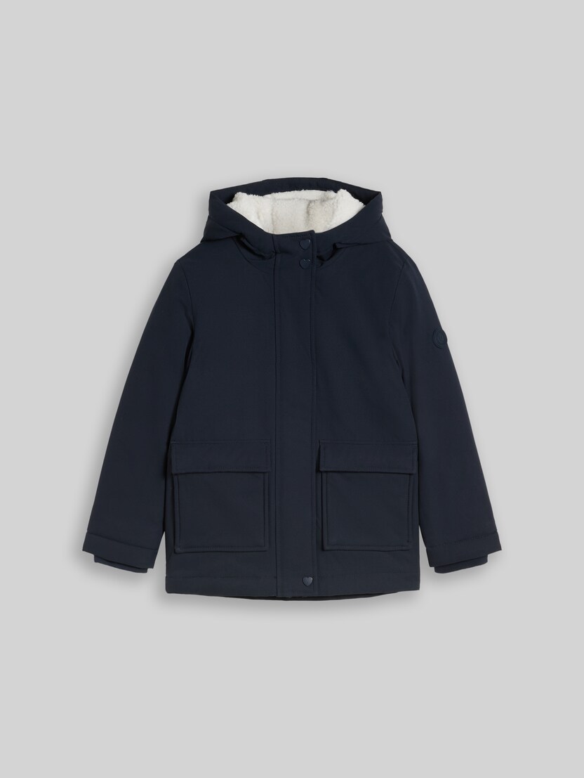 Parka d'hiver à capuche par Mini Girls, sky captain blue