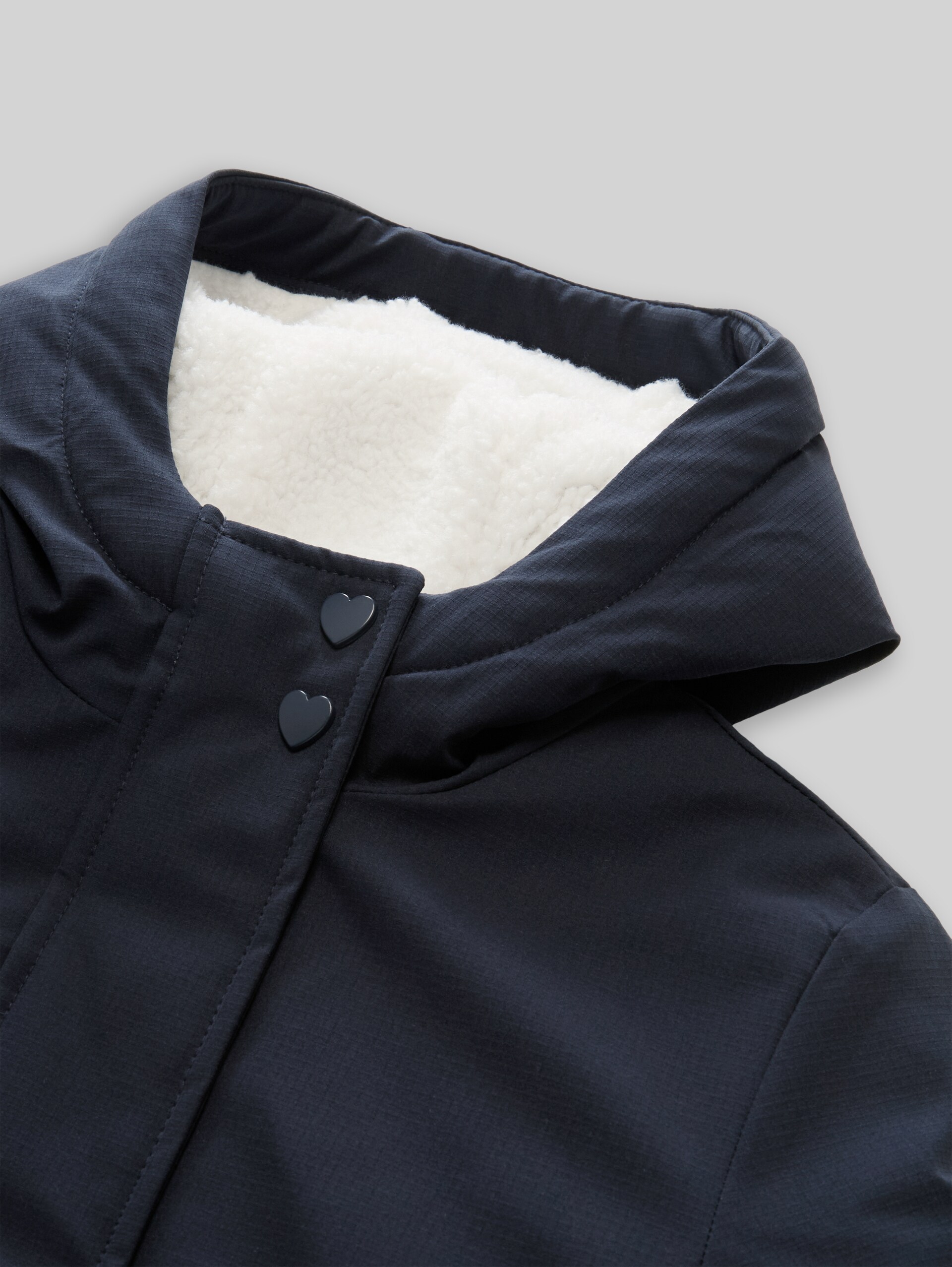 Winter parka with hood - sky captain blue - Detail model view