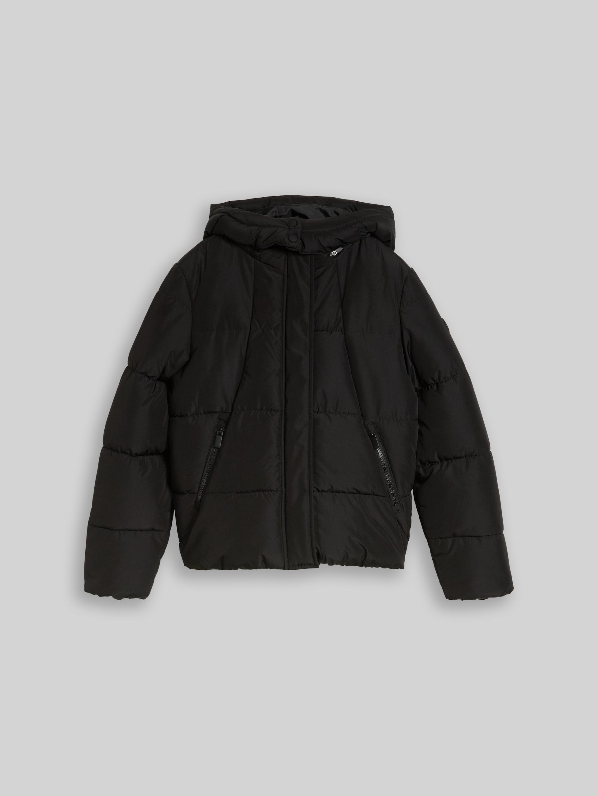 Puffer-Jacke mit abnehmbarer Kapuze - deep black - Vorder-Produkt-Ansicht