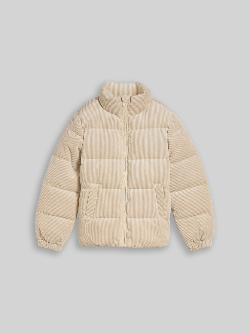 Cord Puffer-Jacke mit Stehkragen von Teen Girls, Cashew Beige