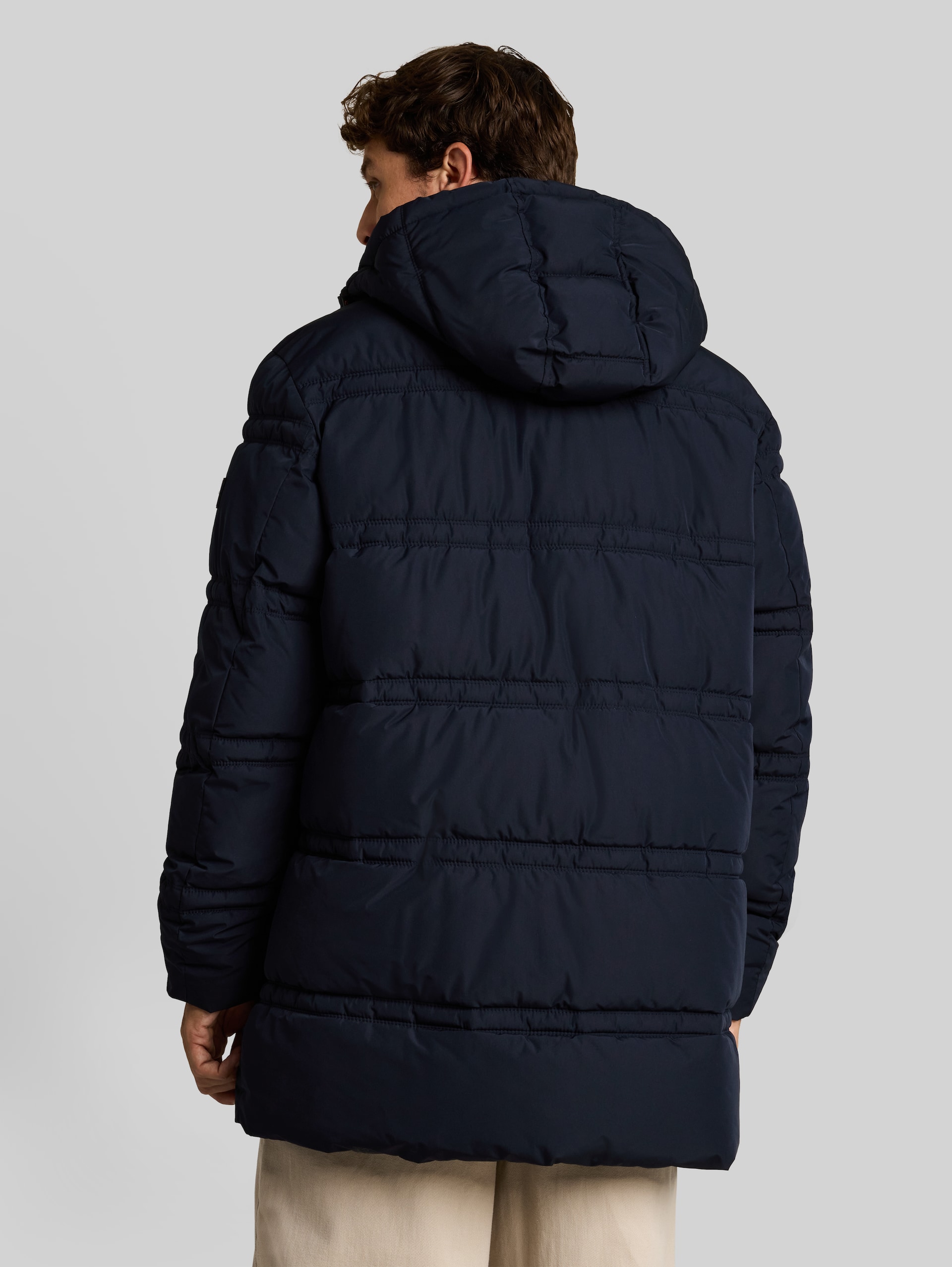 Puffer Parka mit abnehmbarer Kapuze - sky captain blue - Model-Rückansicht