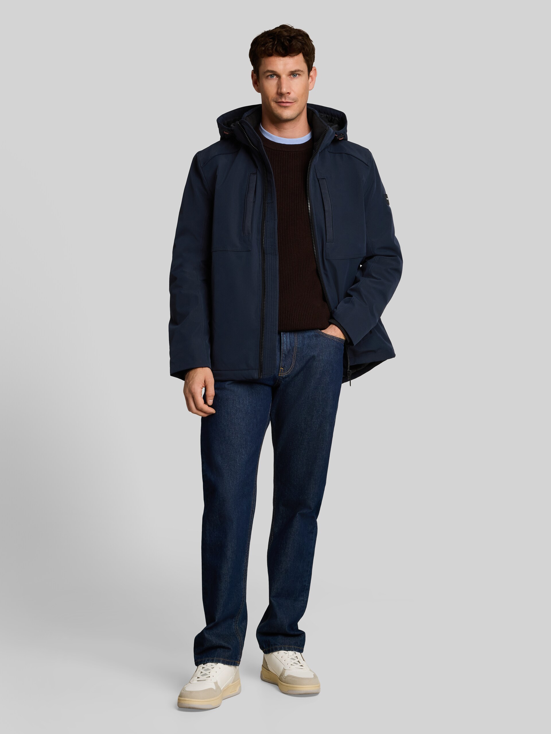 Functionele jas met afneembare capuchon - sky captain blue - zijaanzicht model