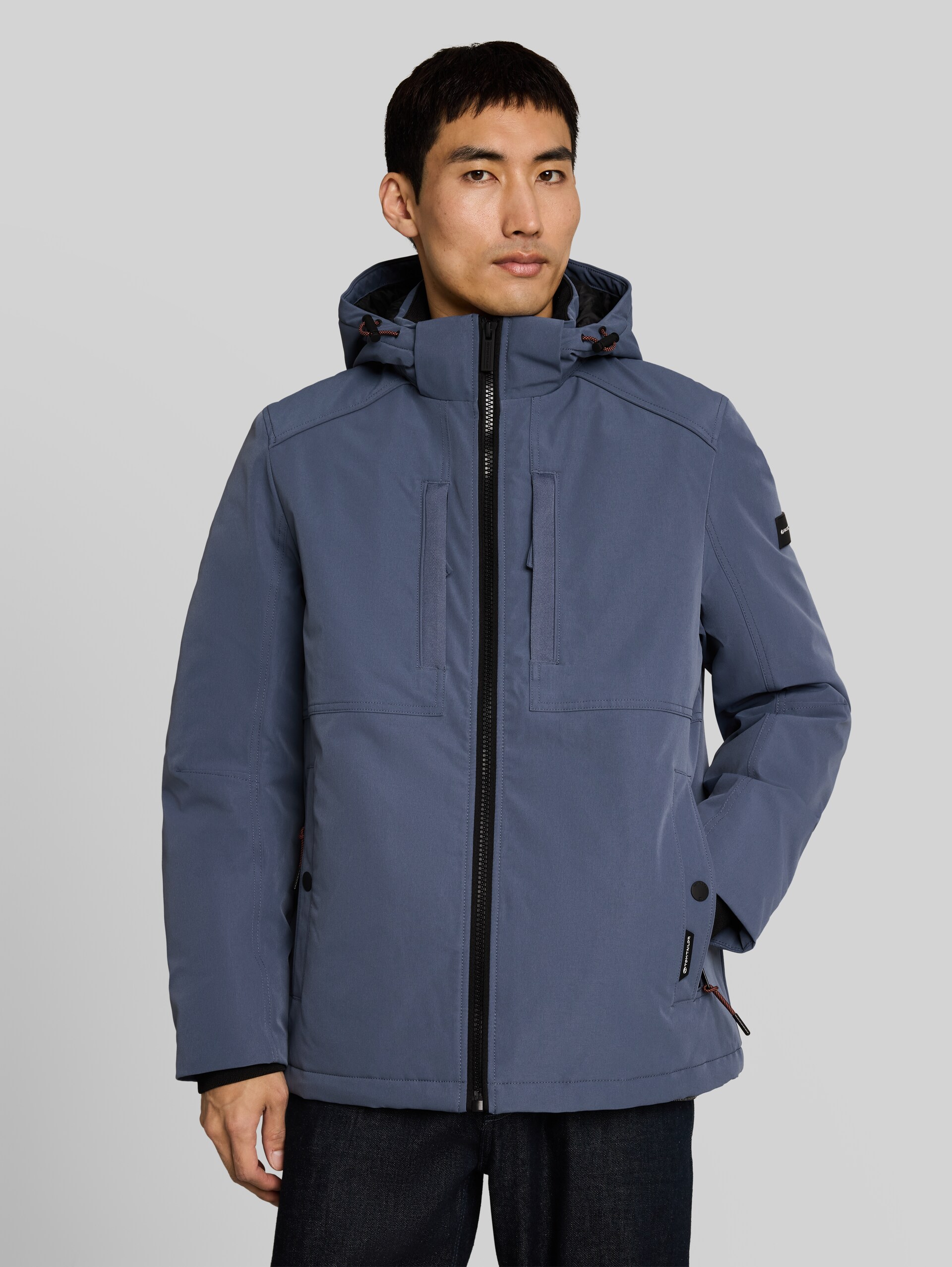 Veste technique à capuche amovible - Vintage Indigo Blue - Vue de face du modèle
