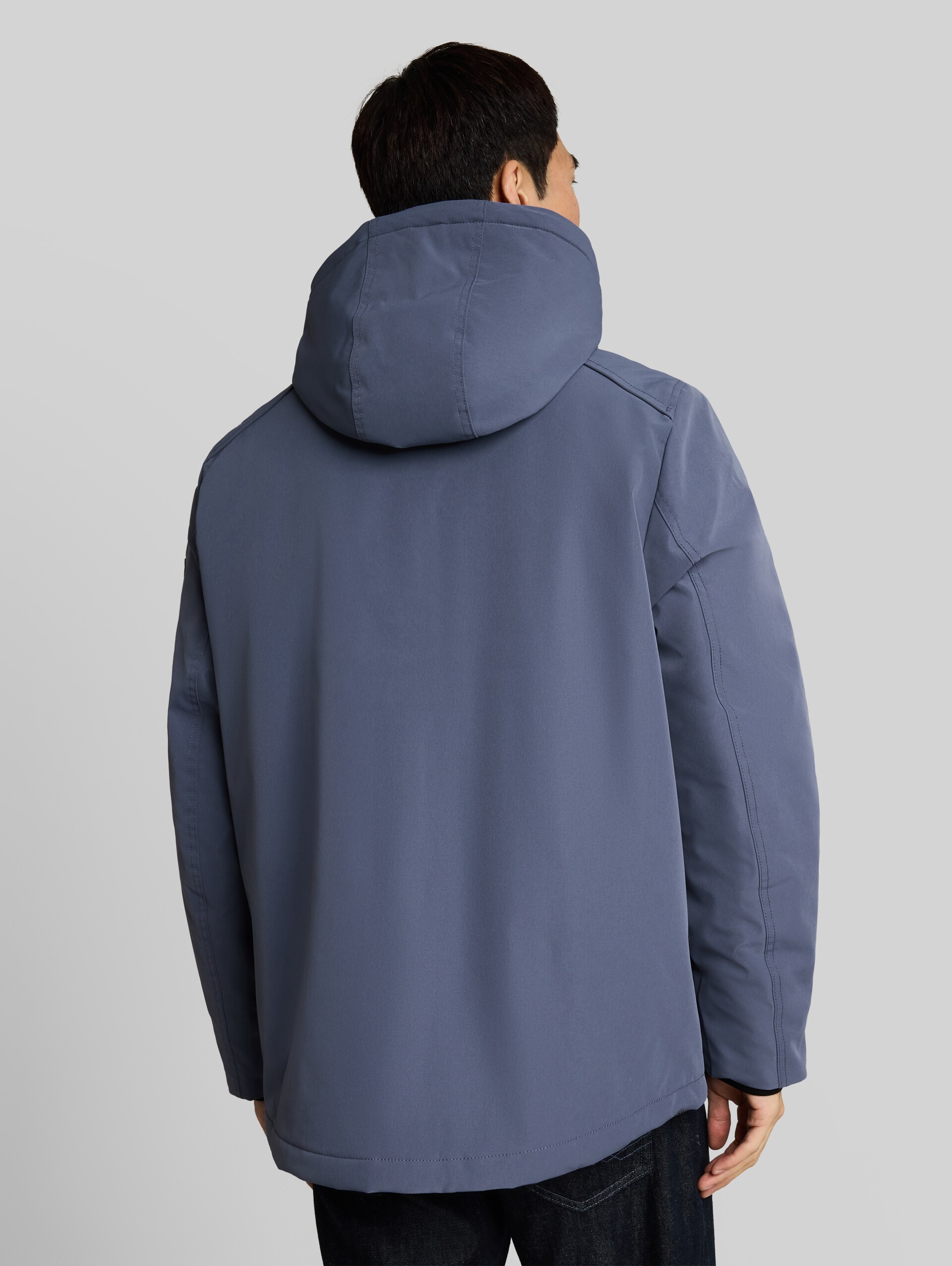 Veste technique à capuche amovible - Vintage Indigo Blue - Vue arrière du modèle