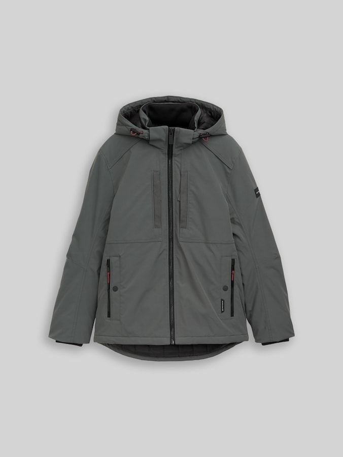 Funktionsjacke mit abnehmbarer Kapuze von Men, Darkest Olive