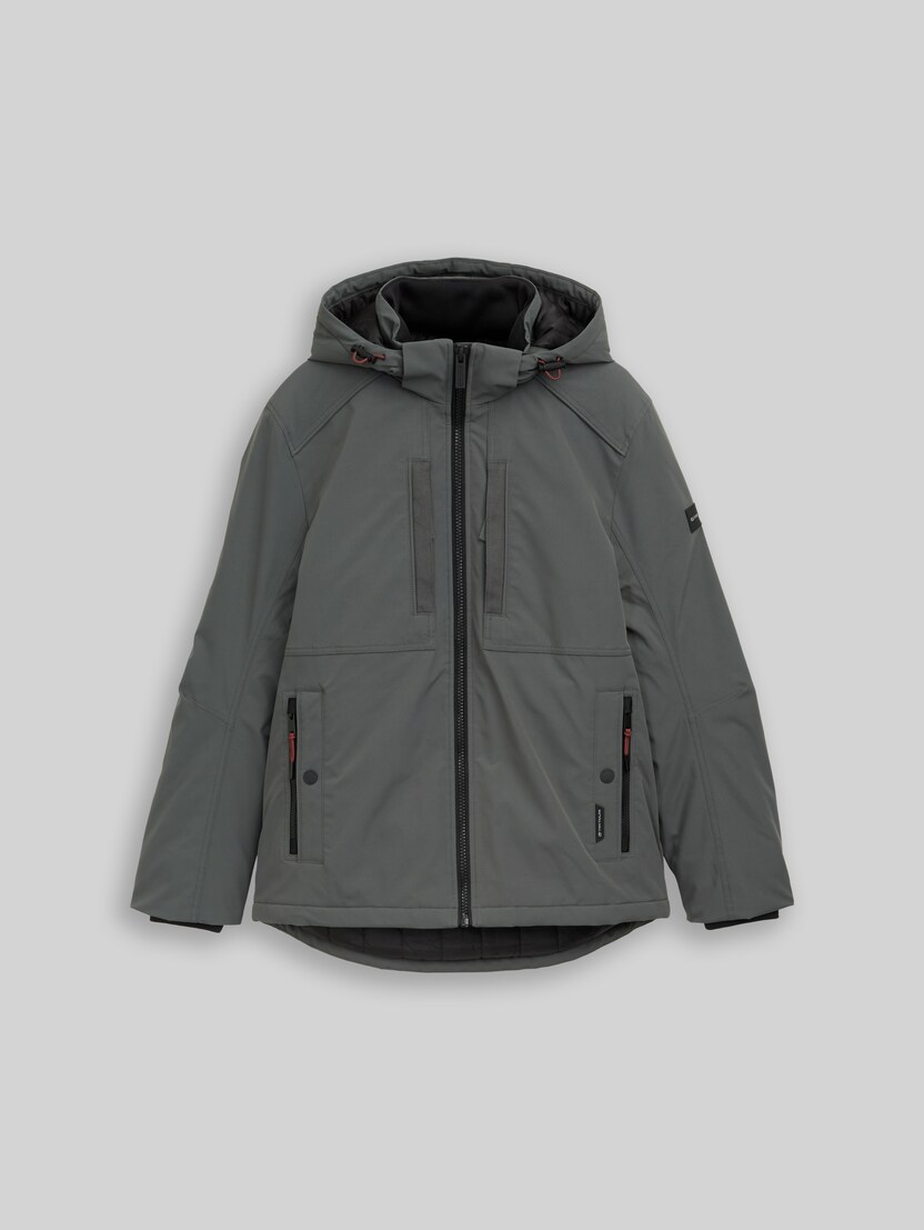 Funktionsjacke mit abnehmbarer Kapuze von Men, Darkest Olive
