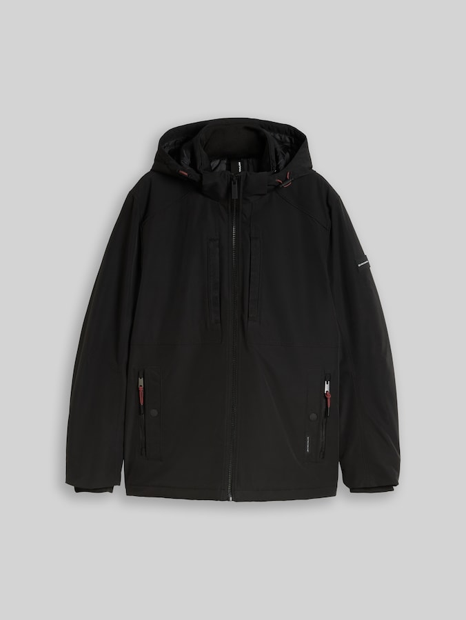 Veste technique à capuche amovible par Men, Black