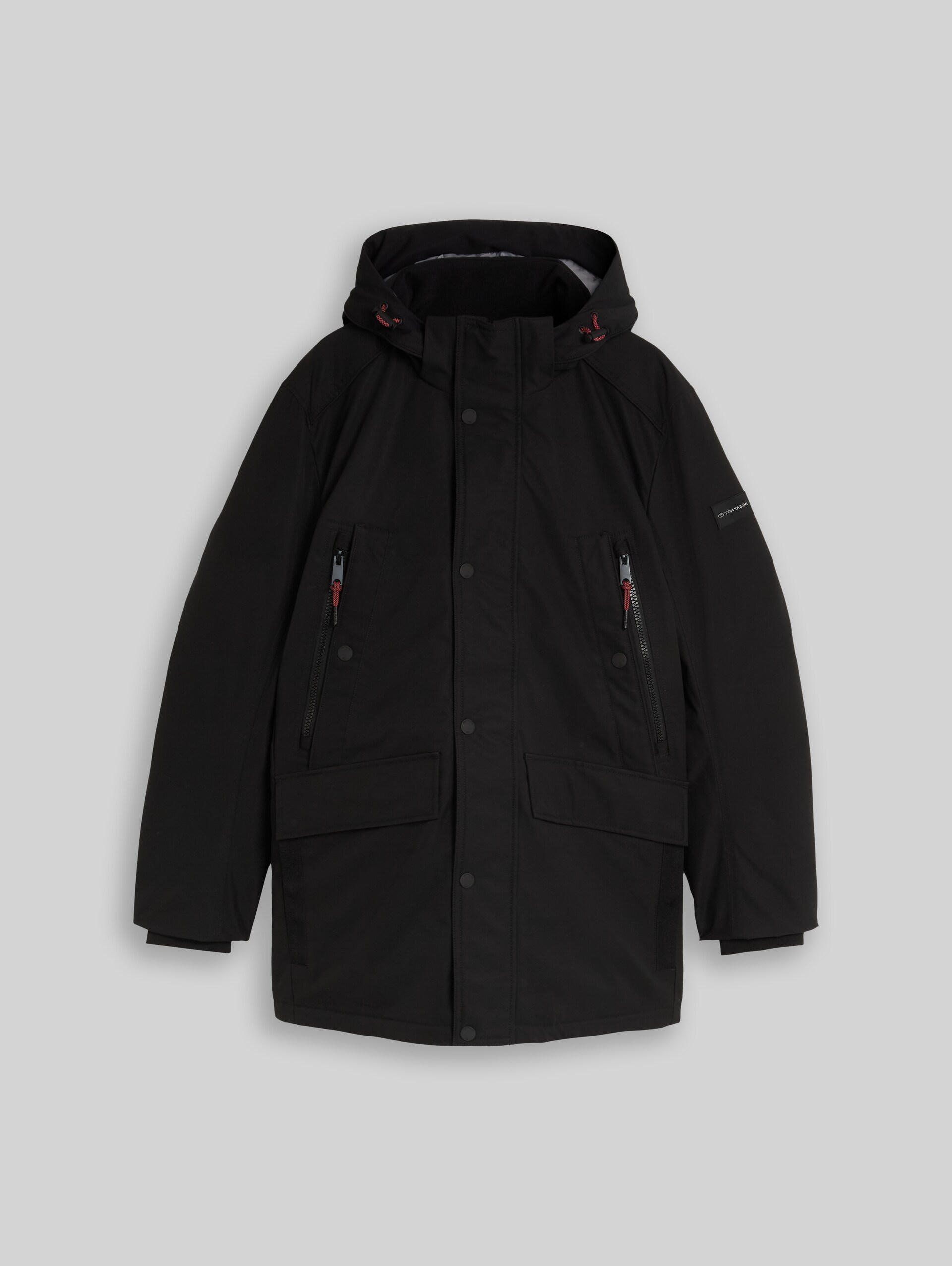 Winter Parka mit abnehmbarer Kapuze - Black - Vorder-Produkt-Ansicht