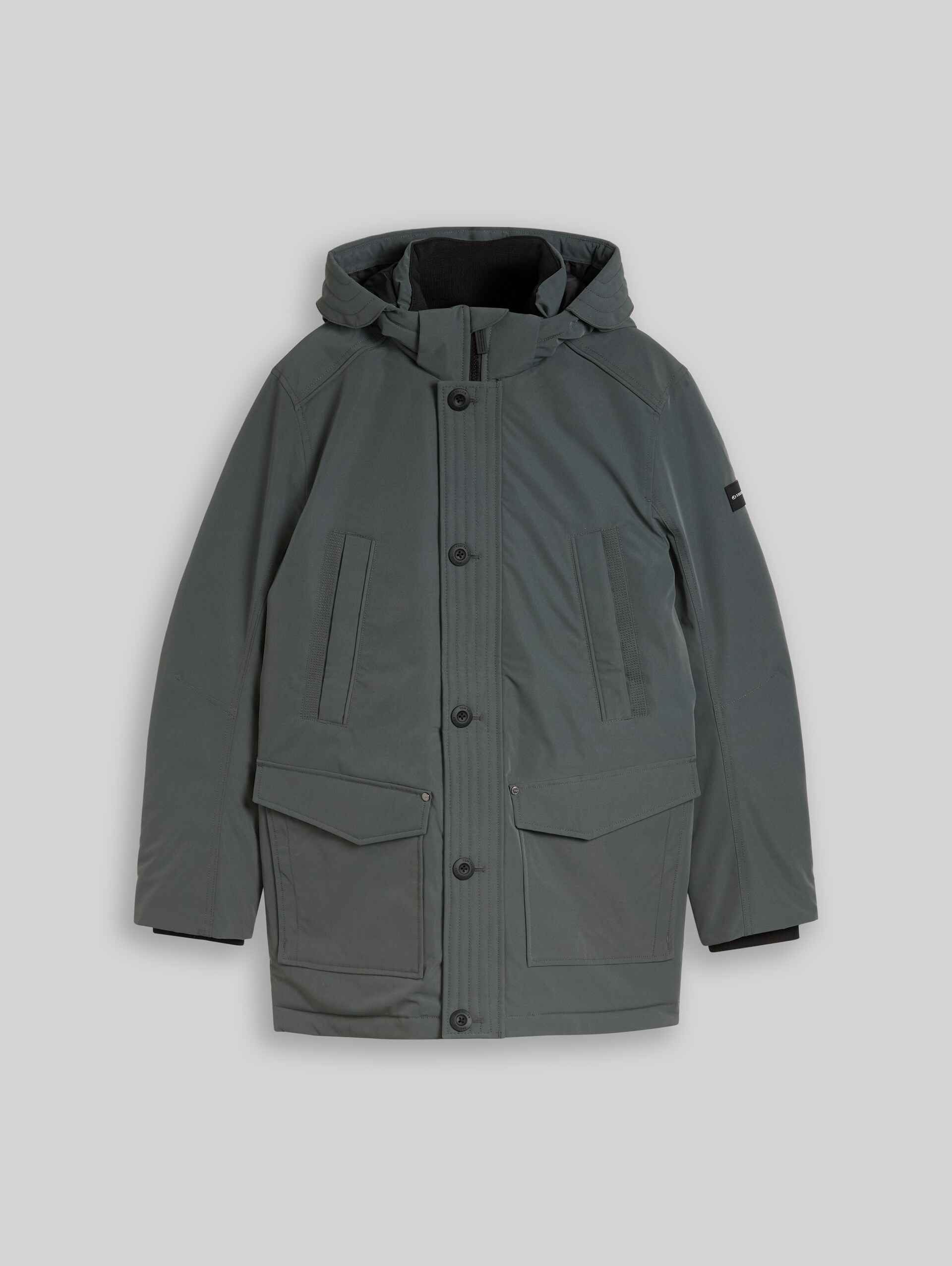 Arctic Parka mit abnehmbarer Kapuze - Darkest Olive - Vorder-Produkt-Ansicht