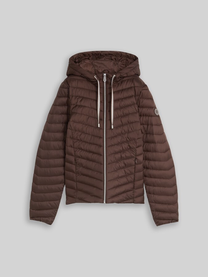 Veste matelassée légère à capuche par Women, java dark brown