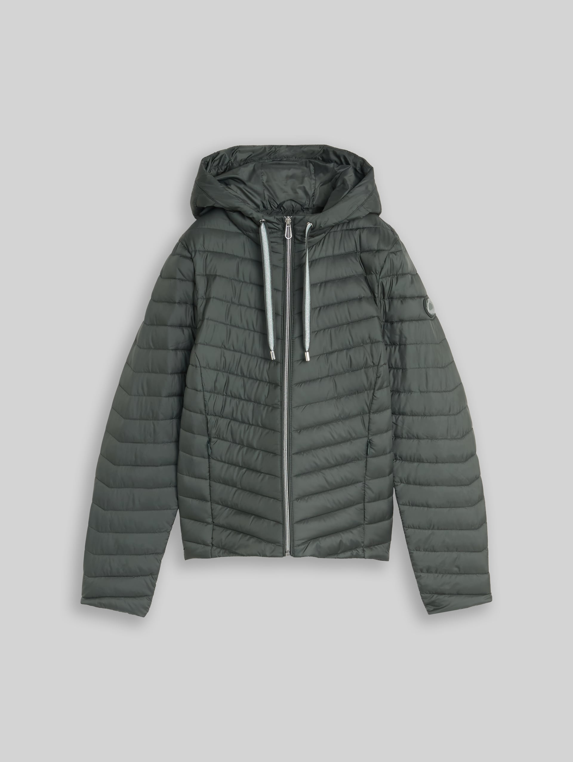 Lightweight Steppjacke mit Kapuze - Darkest Olive - Vorder-Produkt-Ansicht