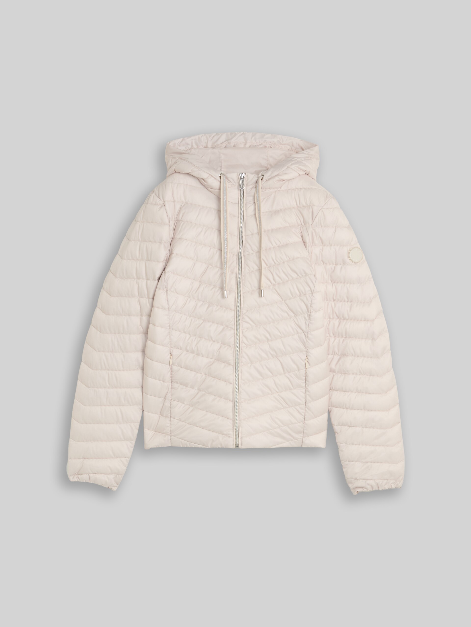 Veste matelassée légère à capuche - cold beige - Vue de face du produit