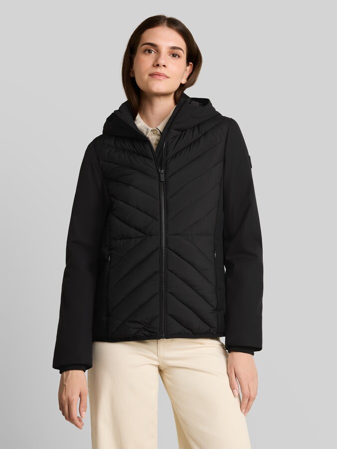 Hybrid Steppjacke mit Kapuze von Women, deep black