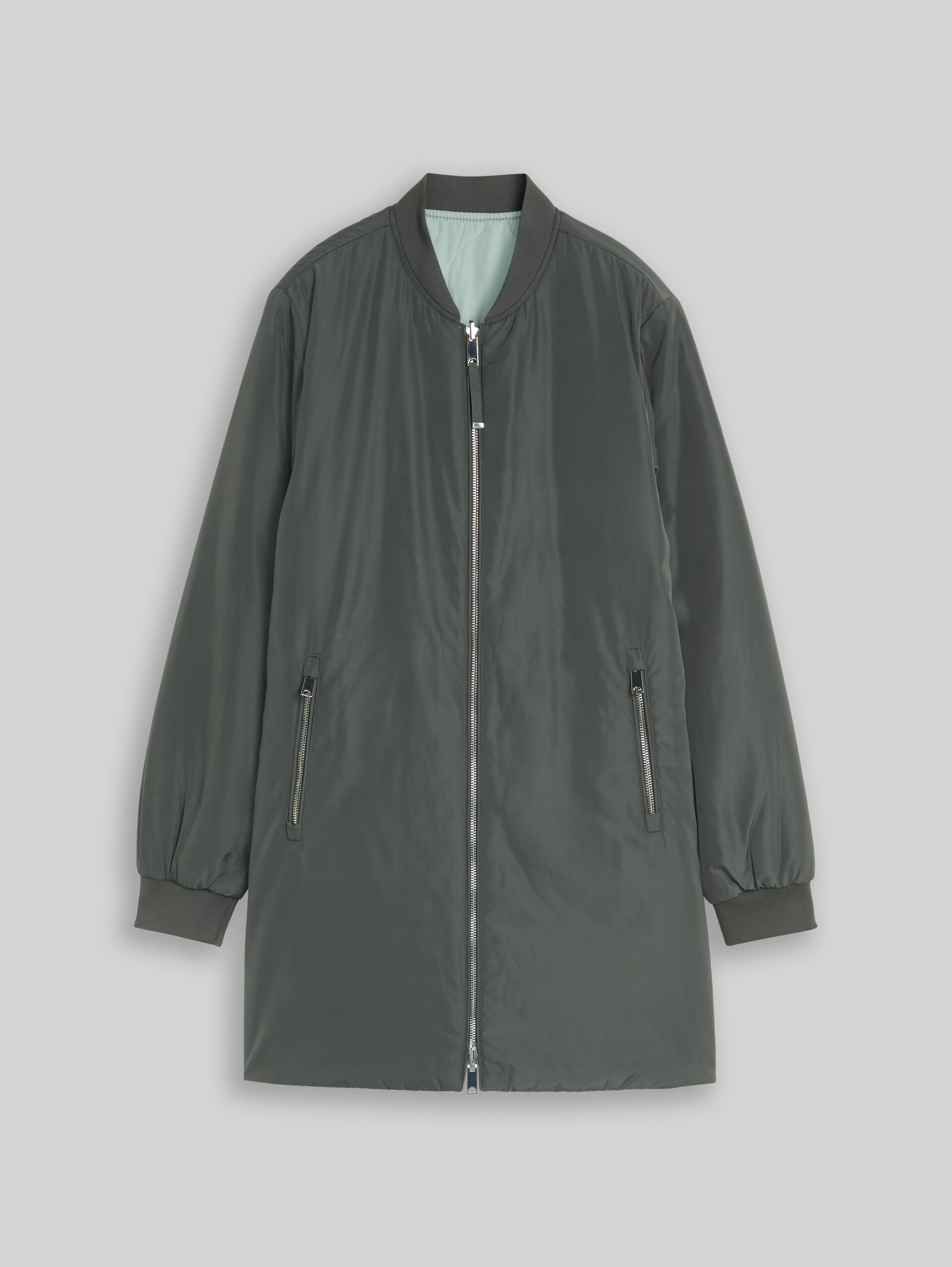 2-in-1 Wendejacke mit Bomberkragen - Darkest Olive - Vorder-Produkt-Ansicht