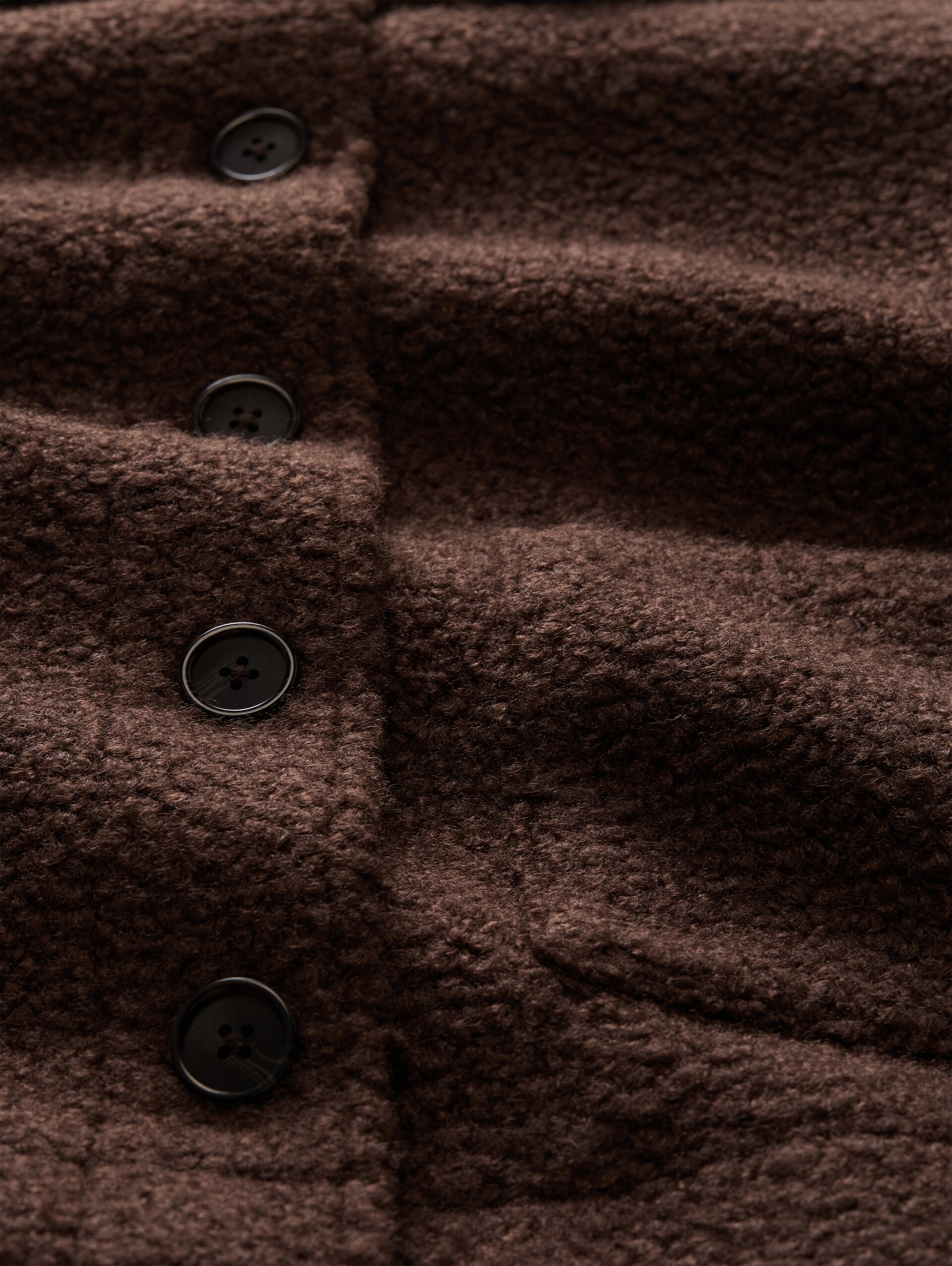 Bouclé-jas met zakken - java dark brown - Detailaanzicht product