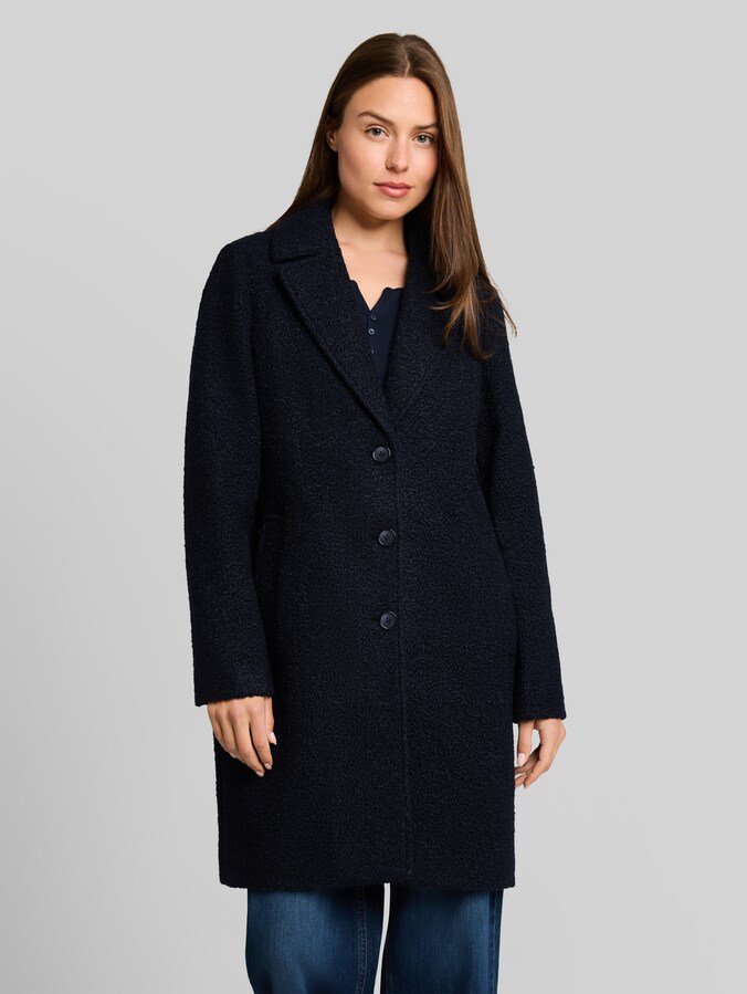 Bouclé Mantel mit Reverskragen von Women, sky captain blue