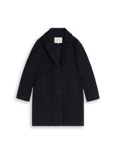 Ausgewählt, Bouclé Mantel mit Reverskragen von Tom Tailor, blau
