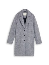 Ausgewählt, Bouclé Mantel mit Reverskragen von Tom Tailor, blau