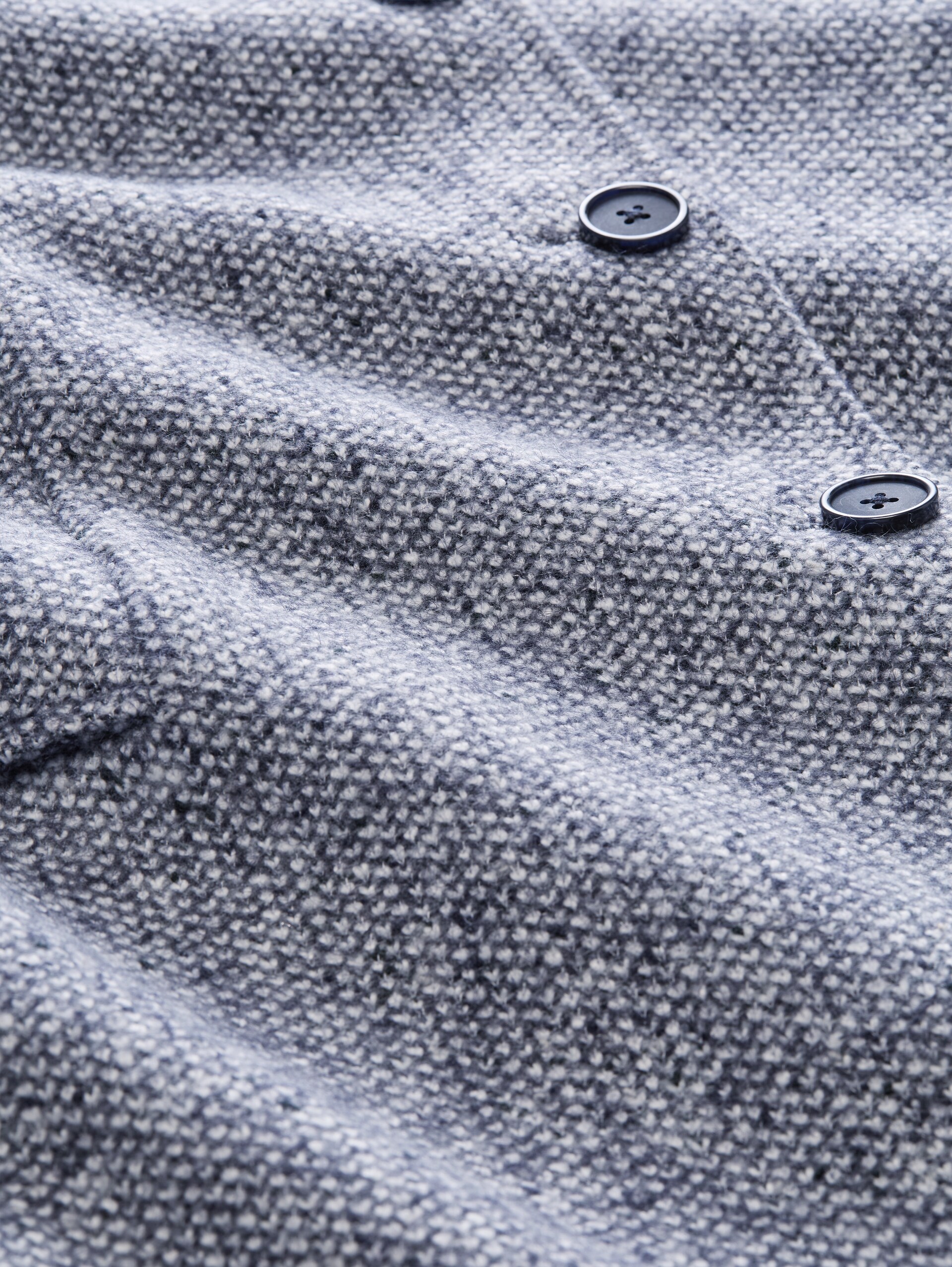 Bouclé Mantel mit Reverskragen - blue boucle structure - Produkt-Detail-Ansicht