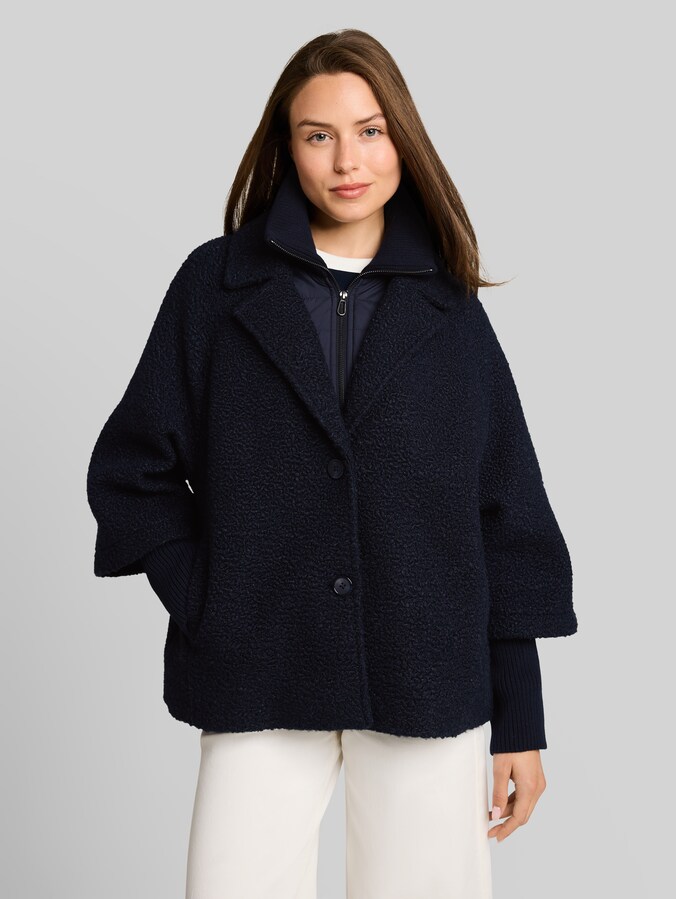 Cosy cape jacket in a 2-in-1 style by Women, sky captain blue