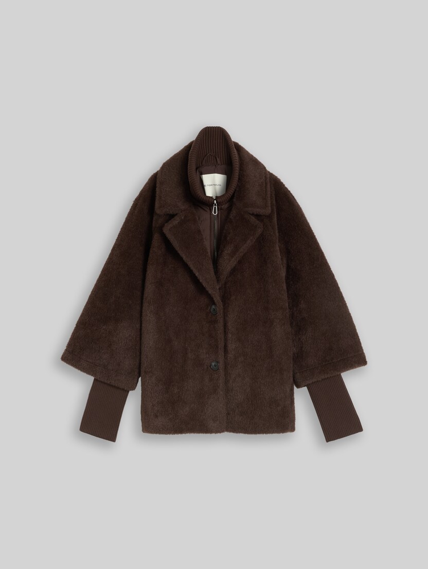 Cosy Cape Jacke im 2-in-1-Look von Women, java dark brown