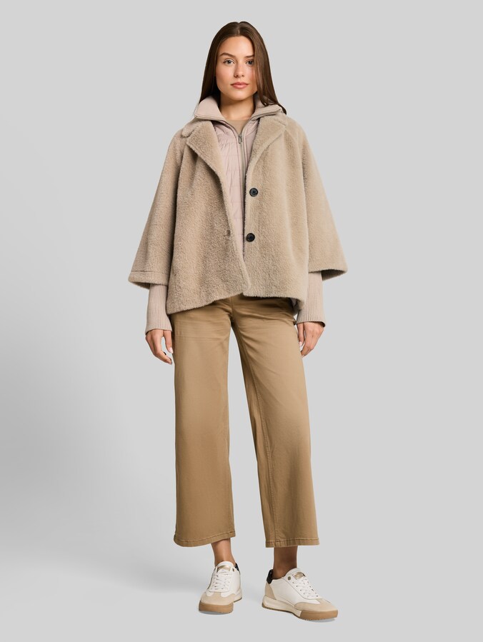 Cosy Cape Jacke im 2-in-1-Look von Women, soft taupe grey