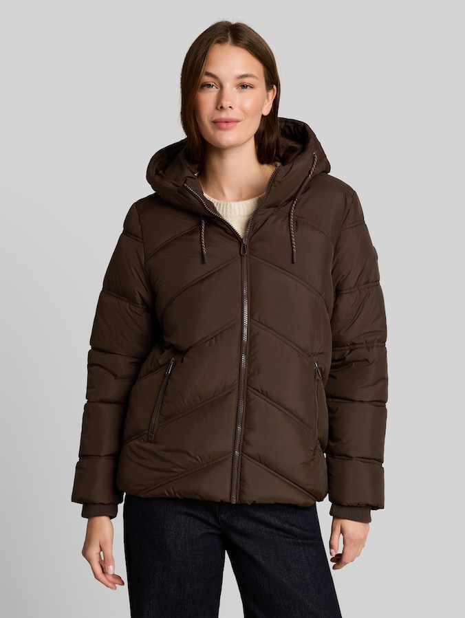Puffer-Jacke aus wasserabweisendem Material von Women, java dark brown