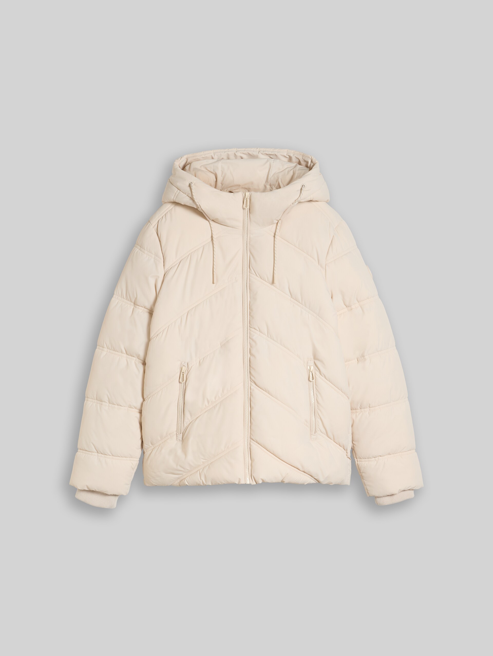 Doudoune en matière déperlante - cold beige - Vue de face du produit