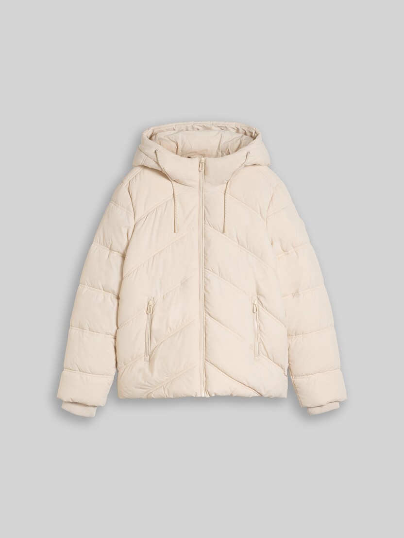 Pufferjack van waterafstotend materiaal door Women, cold beige