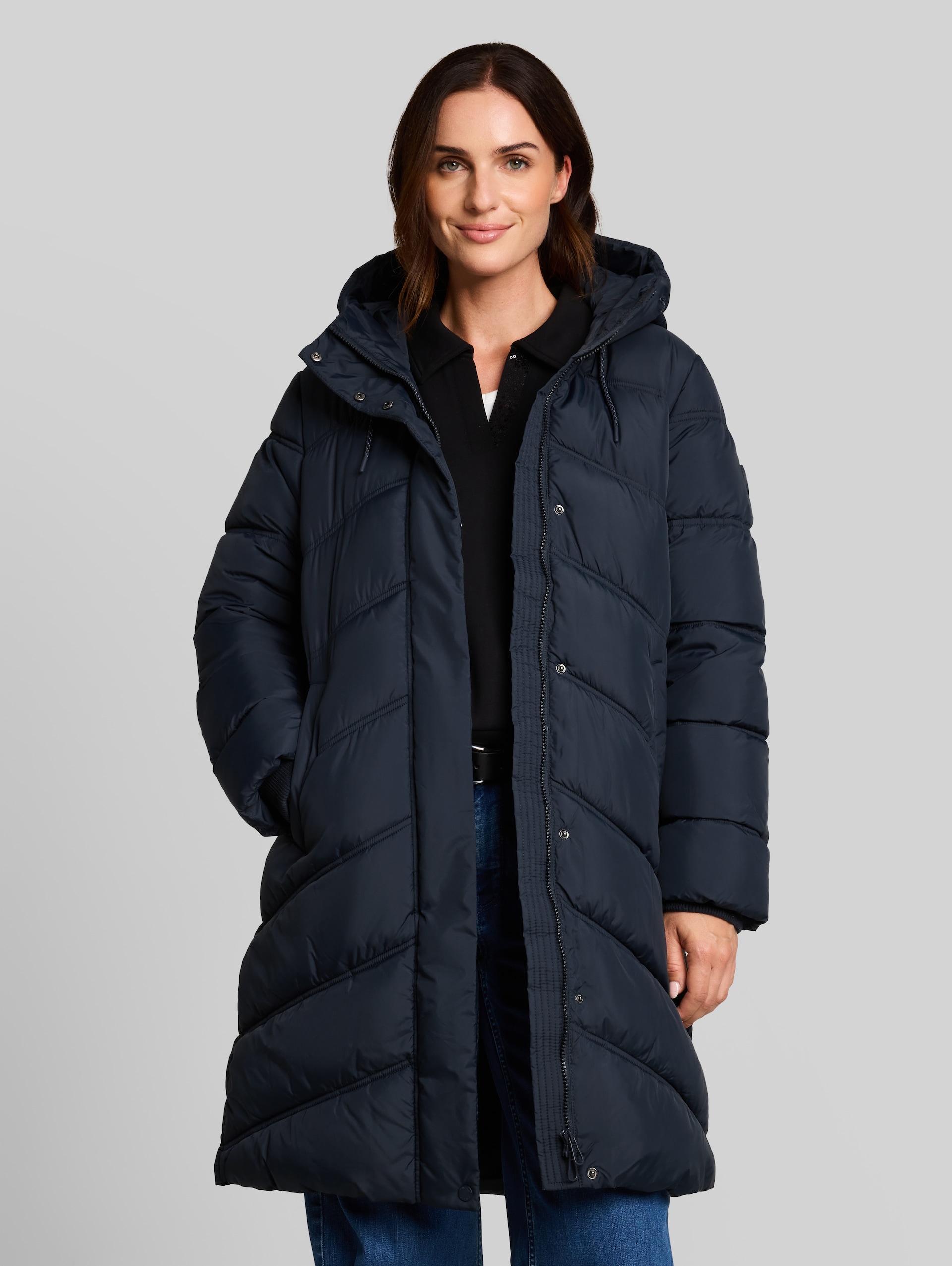 Puffer-Mantel aus wasserabweisendem Material - sky captain blue - Model-Vorderansicht