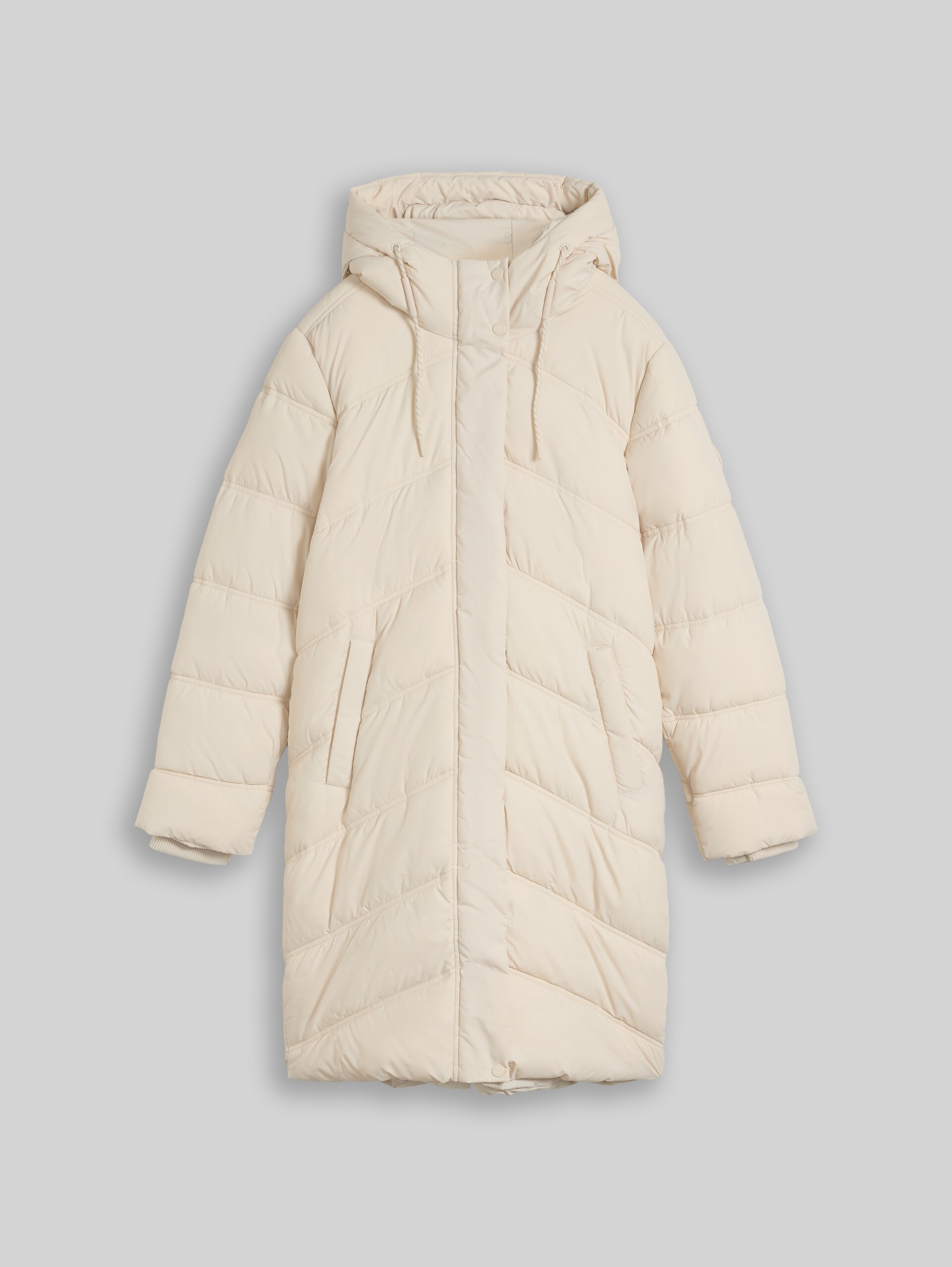 Puffer-Mantel aus wasserabweisendem Material - cold beige - Vorder-Produkt-Ansicht