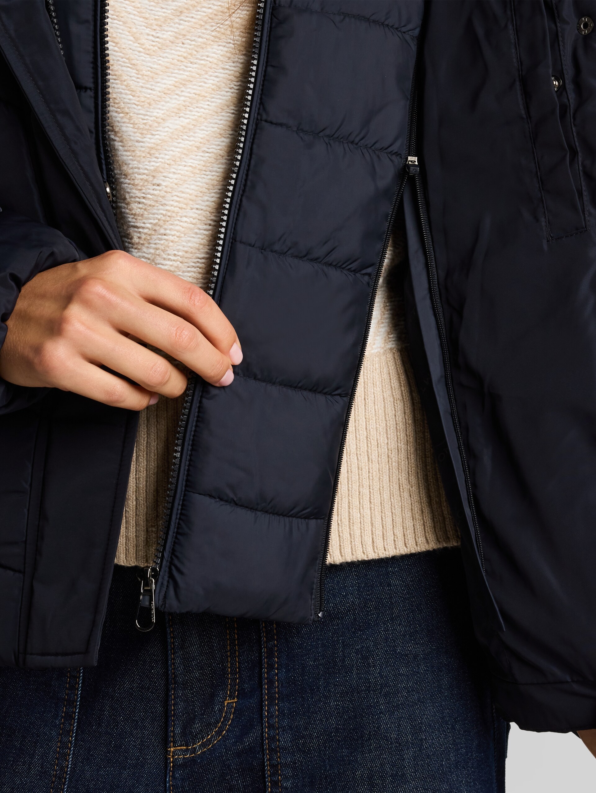 2-in-1 pufferjas met afneembaar inzetstuk - sky captain blue - Detailaanzicht model