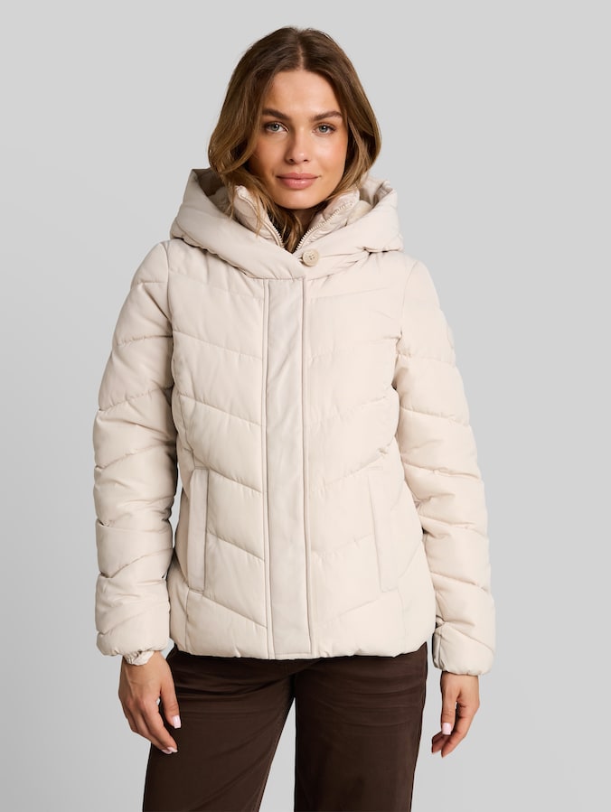 2-in-1 pufferjas met afneembaar inzetstuk door Women, cold beige
