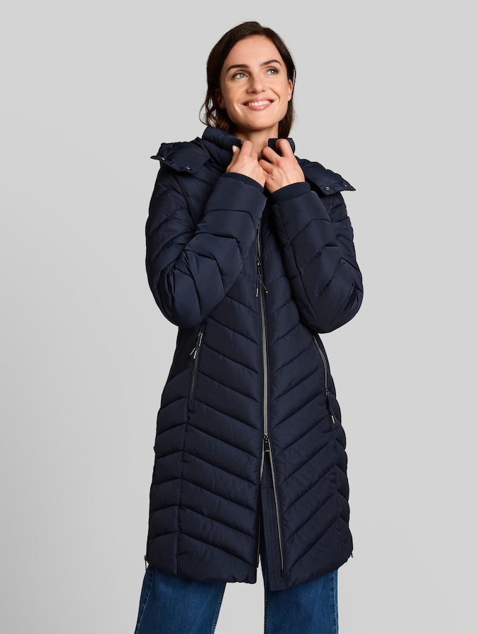 Manteau matelassé à capuche amovible par Women, sky captain blue