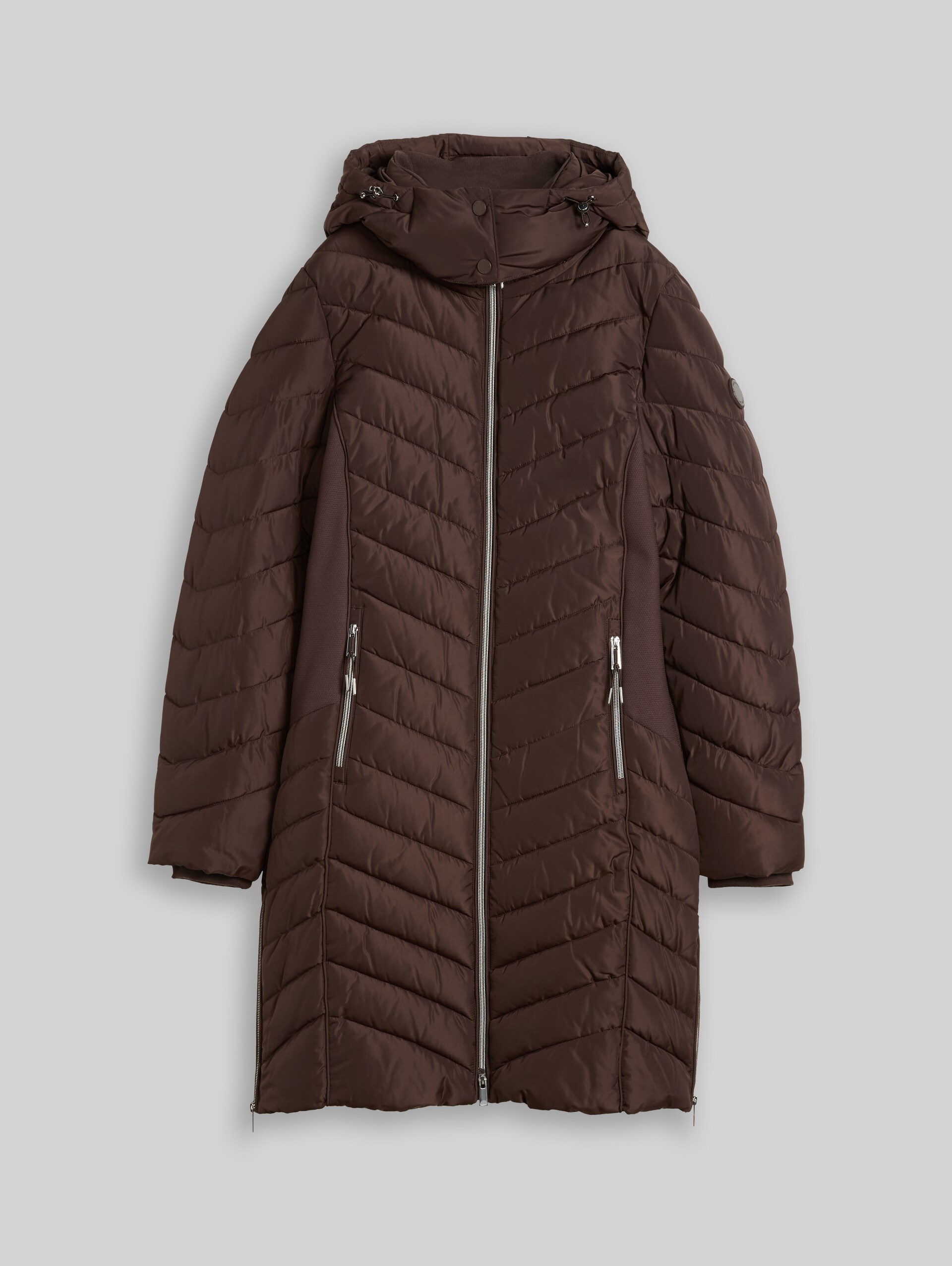 Manteau matelassé à capuche amovible - java dark brown - Vue de face du produit