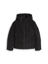 Sélectionné, Veste matelassée à col montant et capuche par Tom Tailor, noires