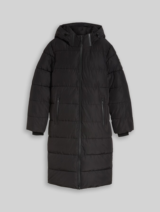 Manteau matelassé long par Women, deep black