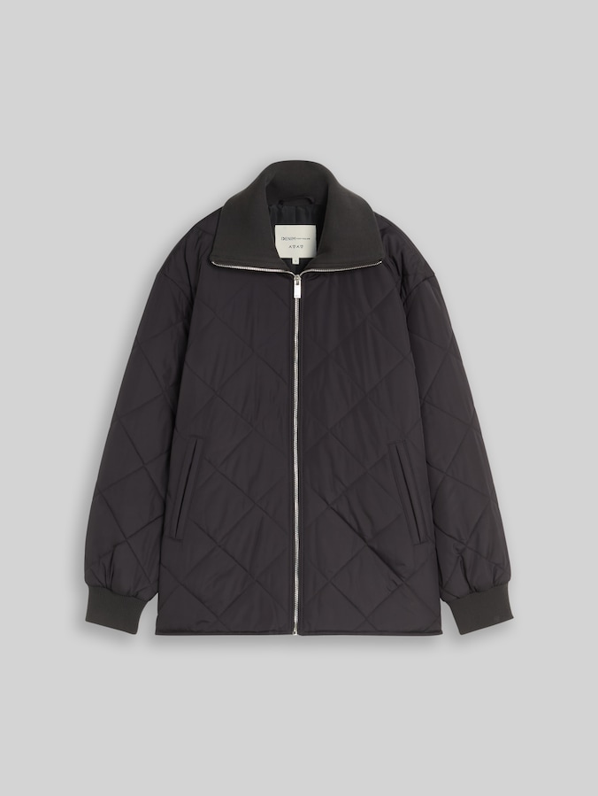 Steppjacke mit Stehkragen von Denim Female, Coal Mine Grey