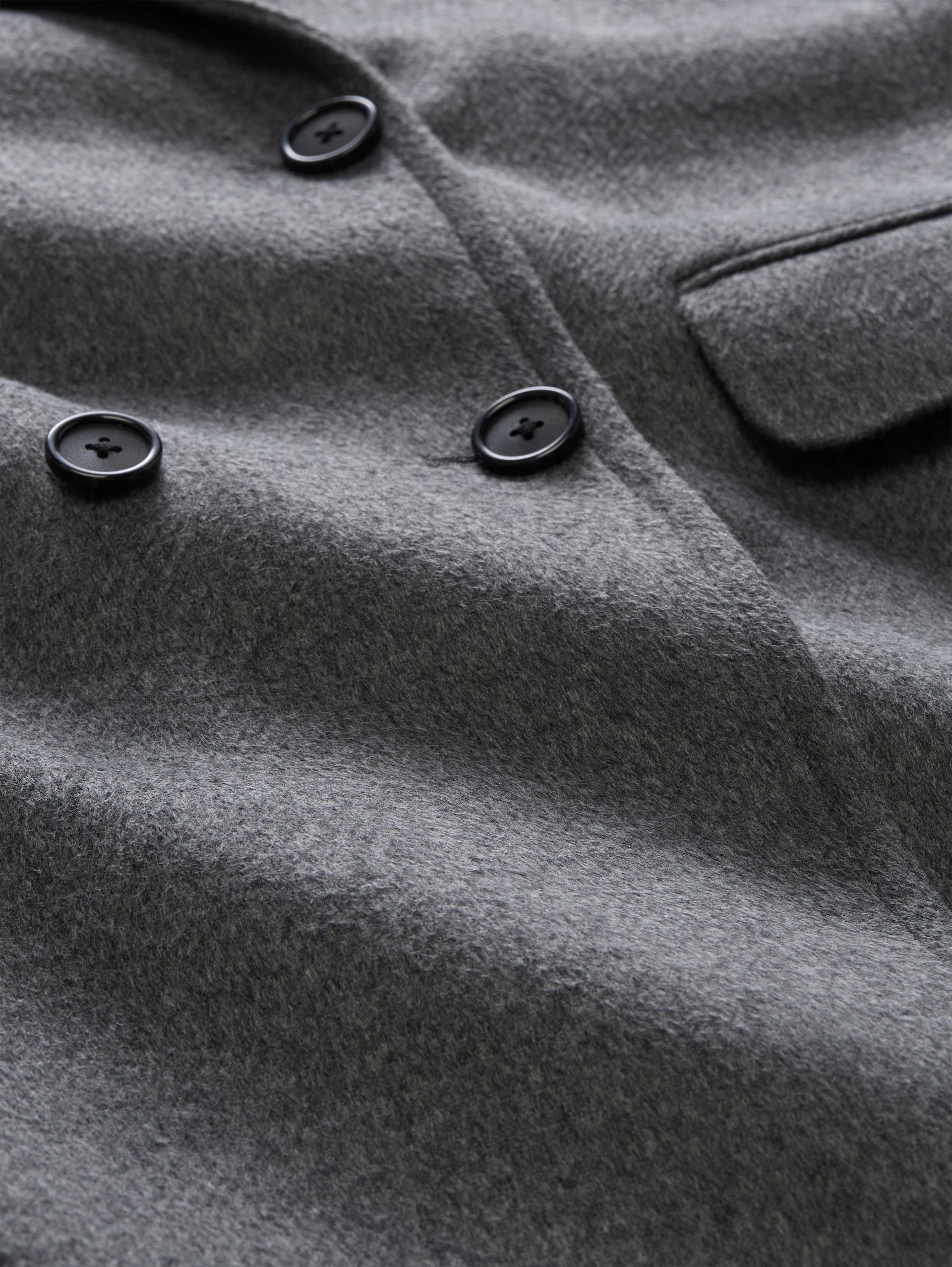 Slim-fit coat with pockets - dark coal grey melange - Product detail view