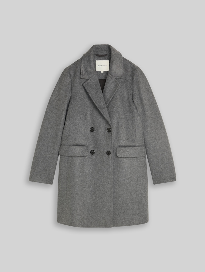Manteau slim fit avec poches par Denim Female, dark coal grey melange