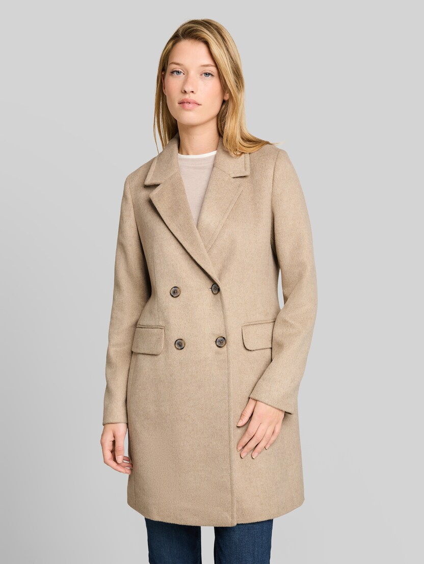 Slim Fit Mantel mit Taschen von Denim Female, mink beige melange